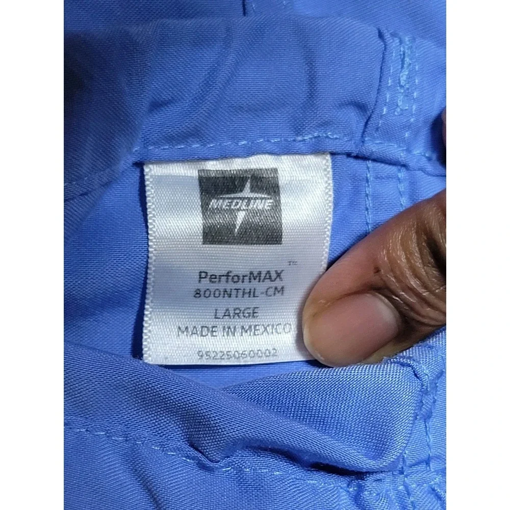 Medline PerforMAX Ceil Blue V-Neck Scrub Top XL 810NTHXL-CM Polyester Pocket